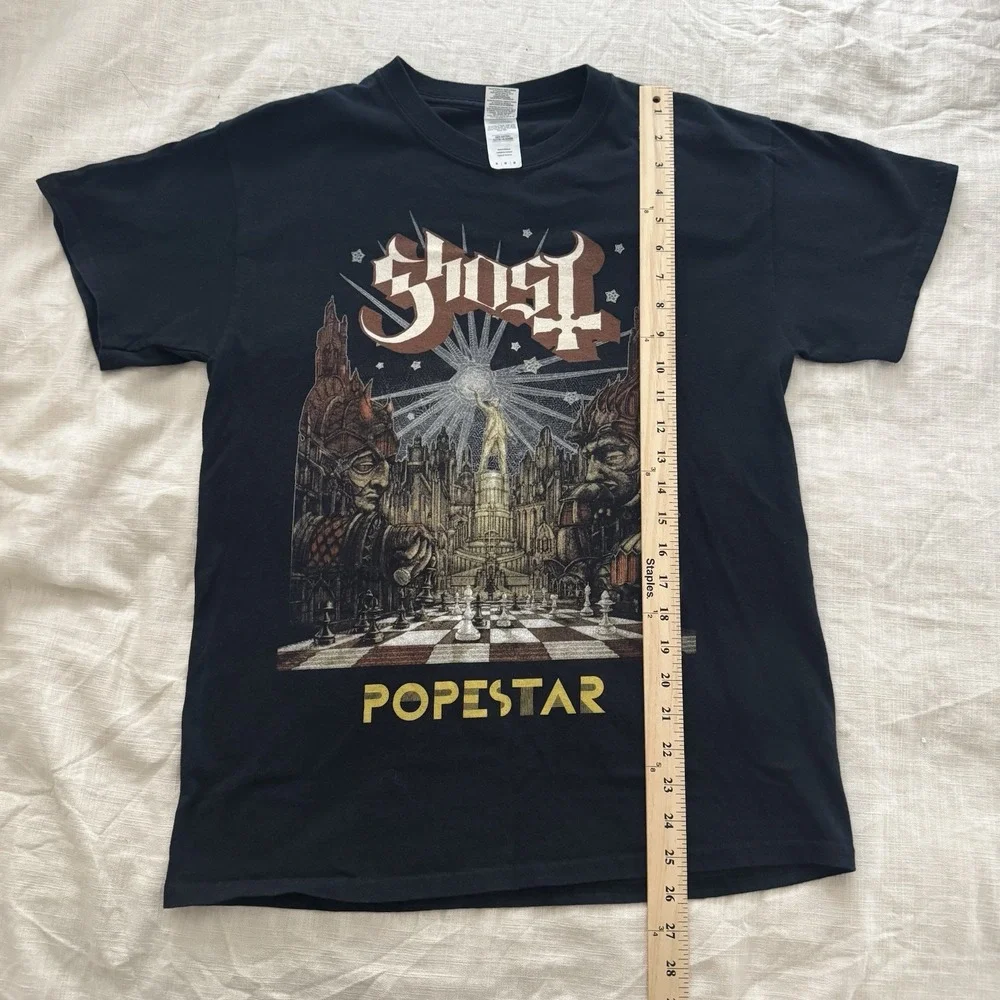 Ghost Popestar Tour Gildan Band‎ Graphic Tee Medium 2016 Rock Grunge Rare Merch - Picture 2 of 5